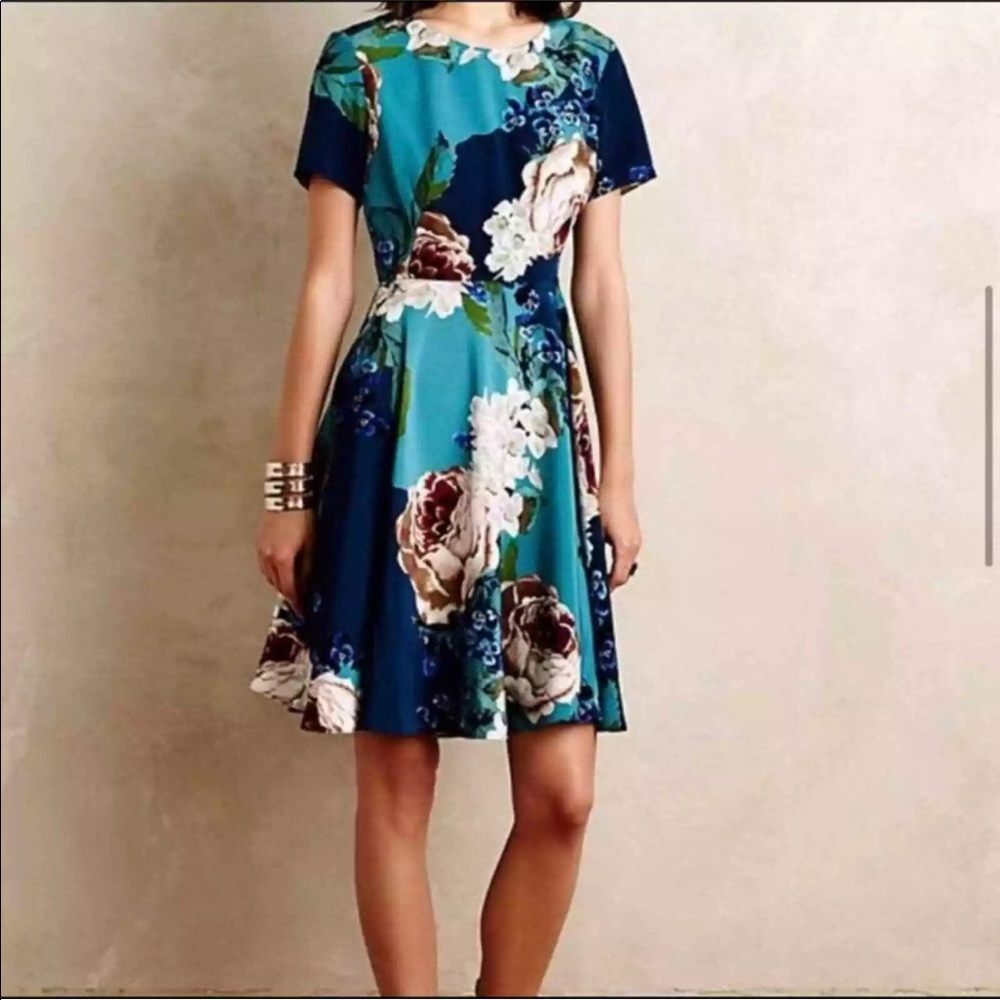 Anthropologie CoryLynn Calder floral dress sz 2